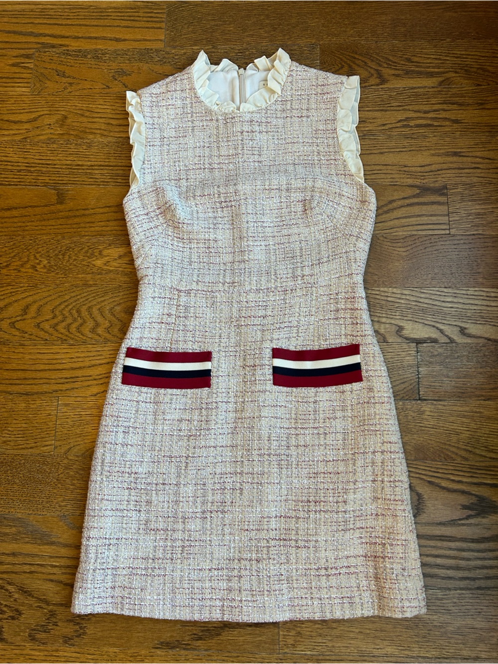 Sandro Morgan Ruffled Tweed Mini Dress size FR 36/US 4 - Picture 3 of 9